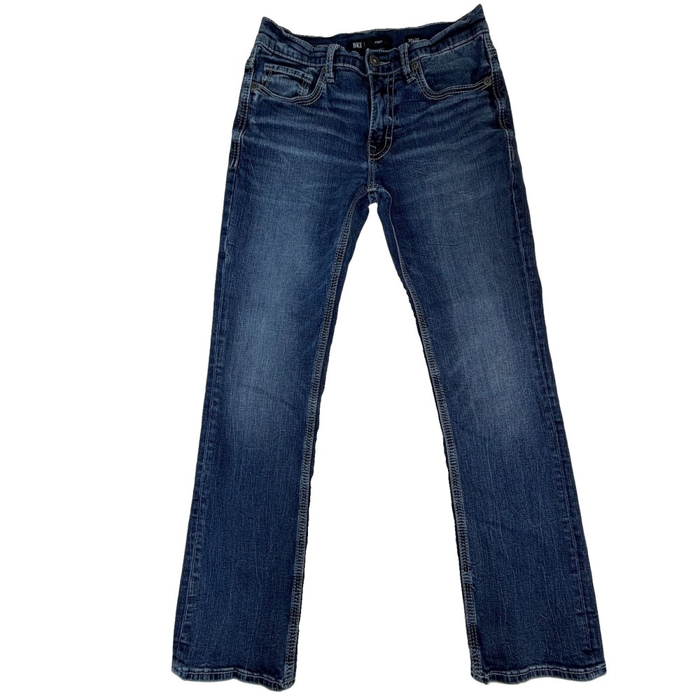 BKE Aiden Men's Jeans Sz 30x32 Slim Fit Boot Cut Denim Med Wash Whiskering Fade